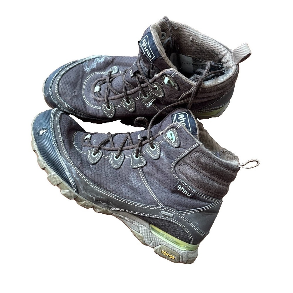 Ahnu Sugar Pine Hiking Boots Womens US 10 Gray eVent Waterproof Leather Vibram